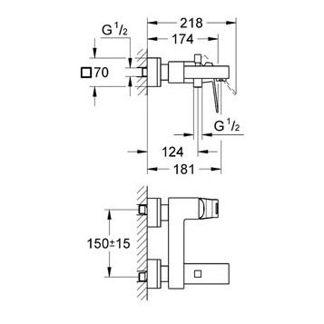 Смеситель Grohe Eurocube 23140000 для ванны