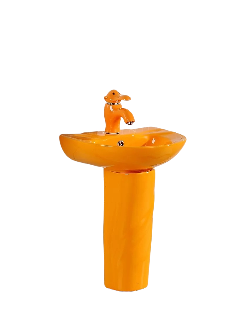 Раковина Gid Nb192-OR 69906 накладная с пъедесталом оранжевая  43x36x51