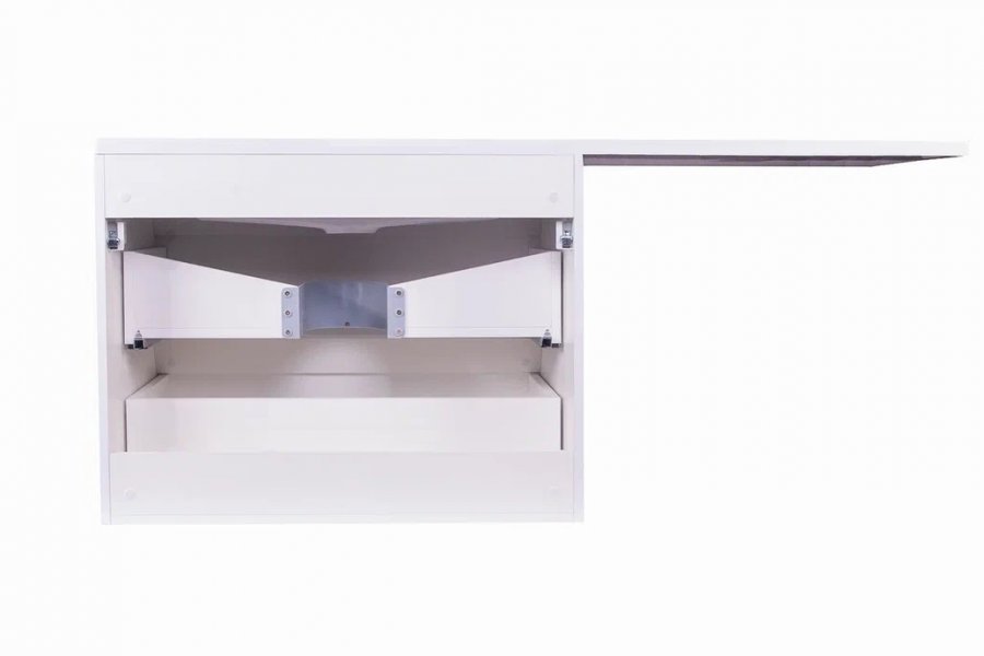 Тумба подвесная "Даллас 140", Люкс белая, PLUS, ЭМАЛЬ