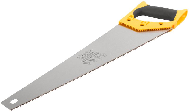 Ножовка по дереву средний каленый зуб 7 ТPI 2D заточка пластиковая прорезиненная ручка 450мм FIT 40432