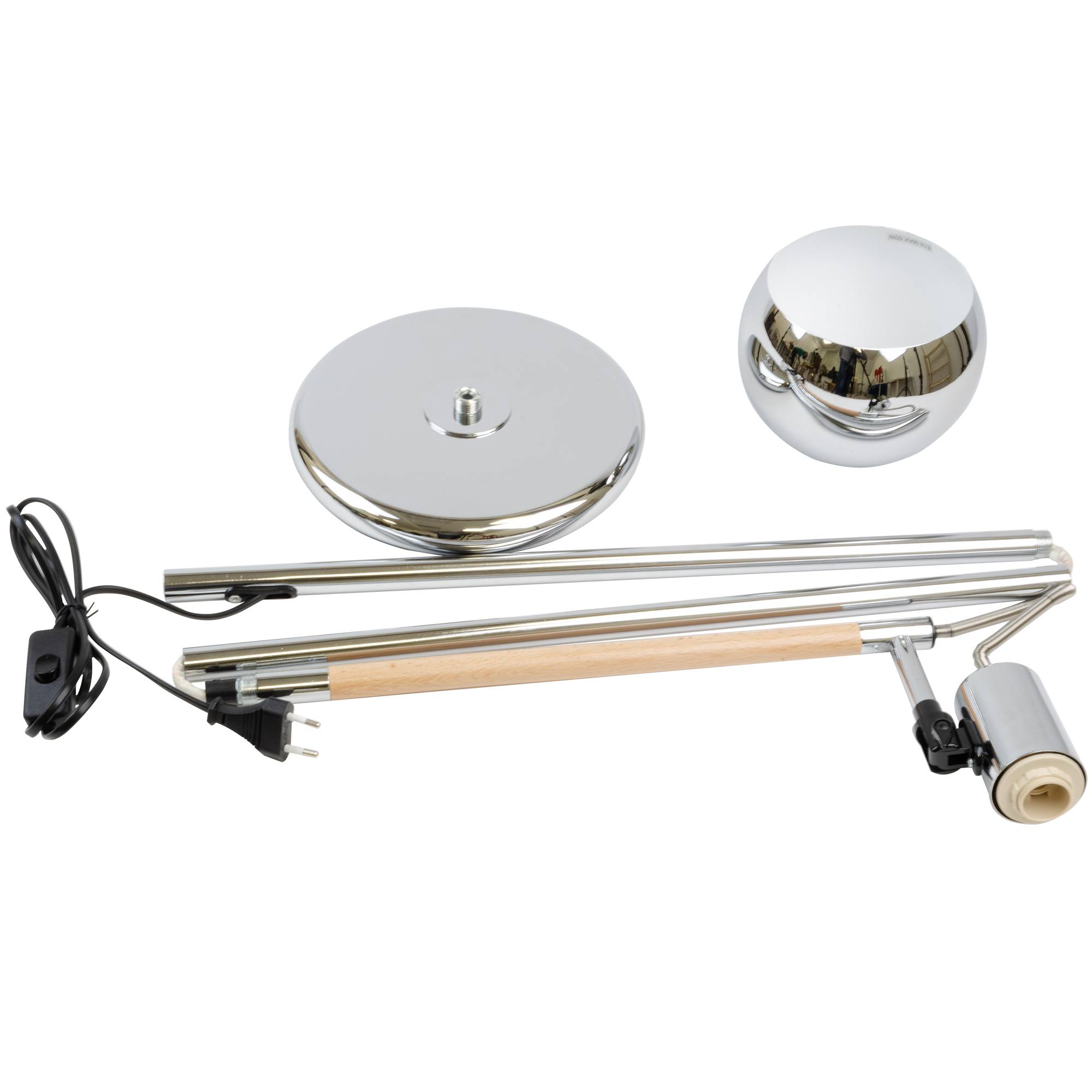 Торшер UML-T702 E14 SILVER напольный под лампу Е14 60W с регулировкой наклона Механический выключатель Серебристый ТМ