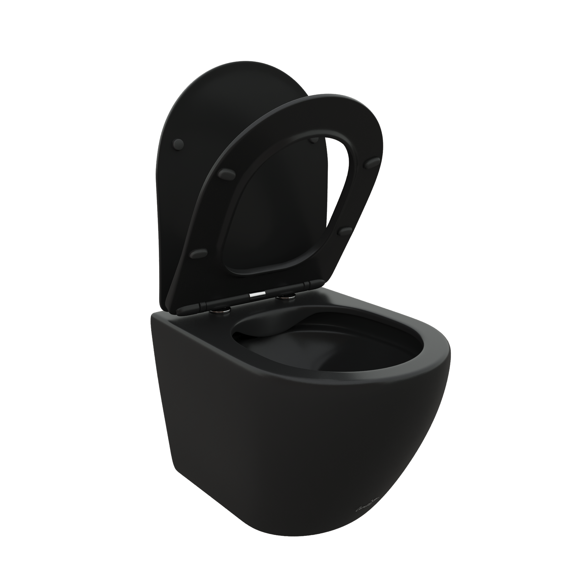 Унитаз TICINO Aria MB подвесной безободковый черный матовый, ТЕРМООБЖИГ (не плёнка) CT8918 Ceruttispa (485х365х350)