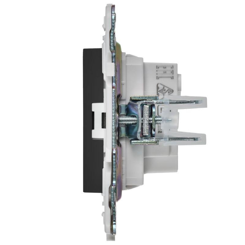 Розетка SKANDY 10А без заземл. защ. шторки SK-R01G графит IEK SK-R13-10-K53