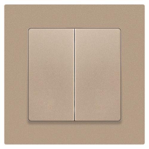 Выключатель 2-кл. СП Accent 6-104-04 10А IP20 250В AL/CU шампань Intro Б0063486