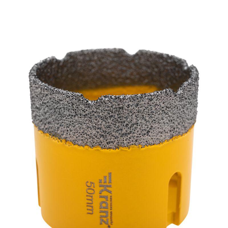 Коронка алмазная профессиональная по керамограниту и железобетону М14 вакуумное спекание 50мм для УШМ Kranz KR-92-1021