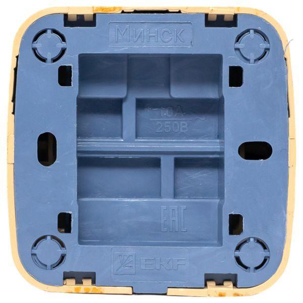 Выключатель 2-кл. 2п ОП Минск 10А IP20 с индикатором светл. дерево EKF EGV10-123-30