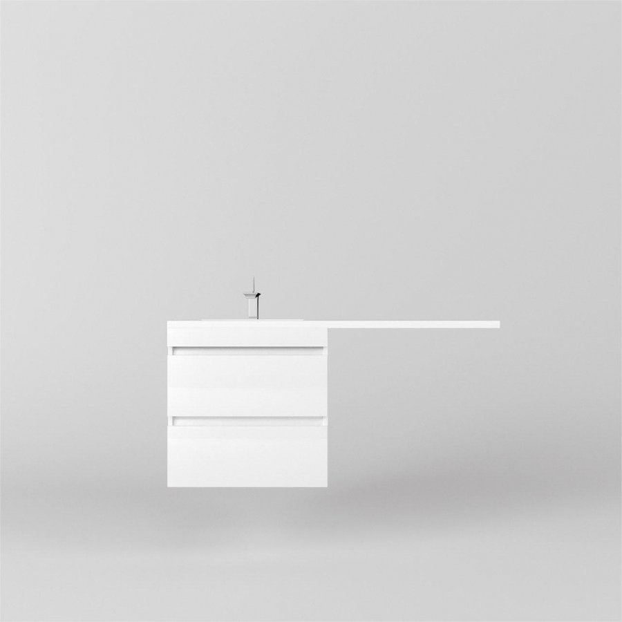 Тумба подвесная "Даллас ЛЕОН 120", Люкс белая, PLUS