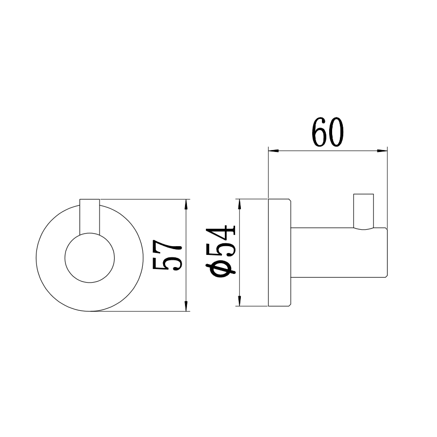Крючок для ванной комнаты Savol S-005653Q, графит