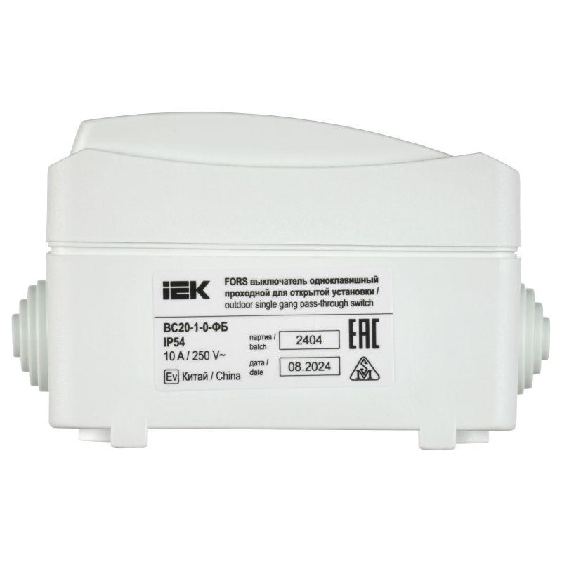Выключатель проходной 1-кл. ОП Форс IP54 ВС20-1-0-ФБ бел. IEK EVS10-K01-10-54-DC
