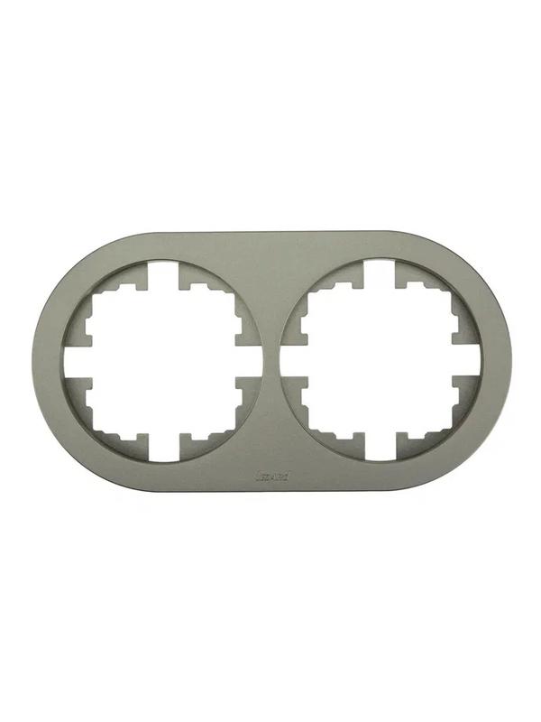 Рамка 2-м OSEN горизонт. круглая титан LEZARD 744-3700-147