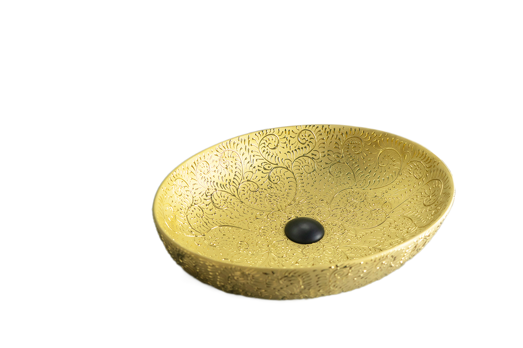 Раковина Gid Nc444 52233 накладная золотая 51x39x14.5