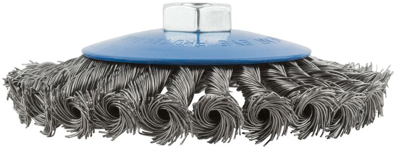 Корщетка тип "колесо" с наклоном гайка М14 стальная витая проволока 125мм MOS 38938М