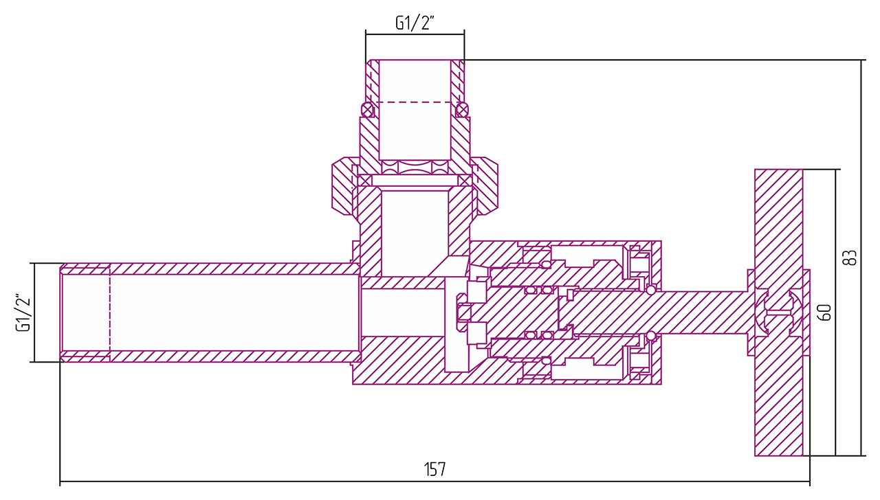 Вентиль угловой (крест) G 1/2" НР х G 1/2" НР (Золото) 03-1408-1212