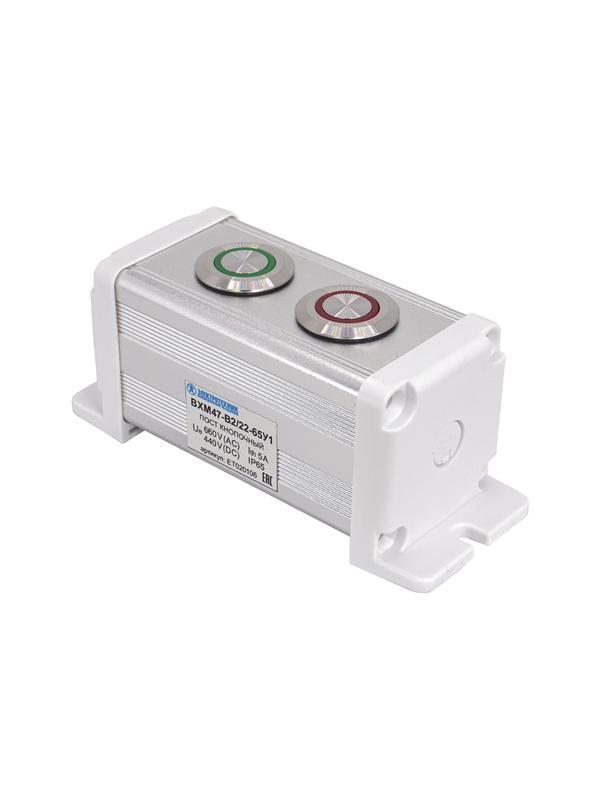 Пост управления BXM47-B2/22-65У1 1 цилиндрическая кнопка 1C1NO1NC зел. + 1 цилиндрическая кнопка 1C1NO1NC красн. Электротехник ET020106