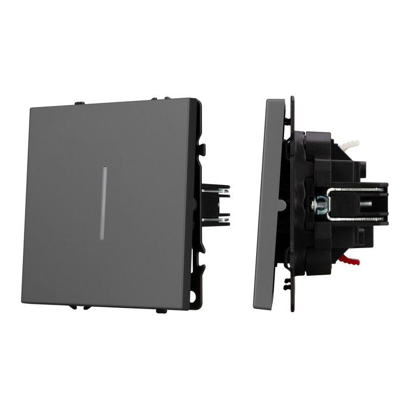 Механизм выключателя одноклавишный проходной LED SWT-NOBE-MKP1-SFPL-L-GR 230В 10А Arlight 054263