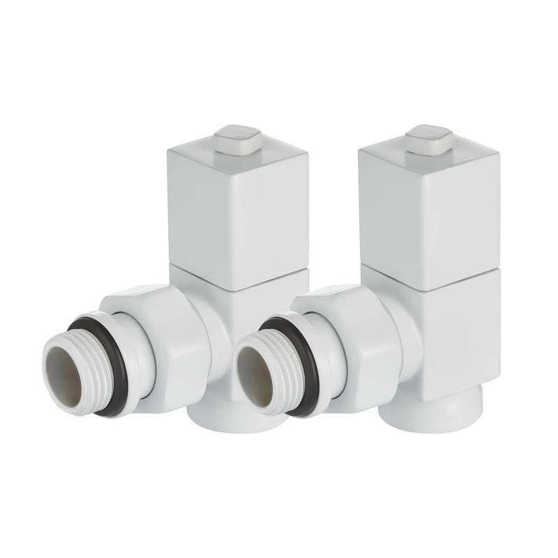 Набор дизайн-вентилей CUBE угловой 1/2дюйм бел. Royal Thermo НС-1422577