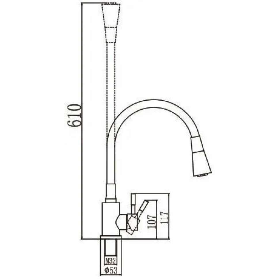 Смеситель для кухни Savol S-3002AM01, хром