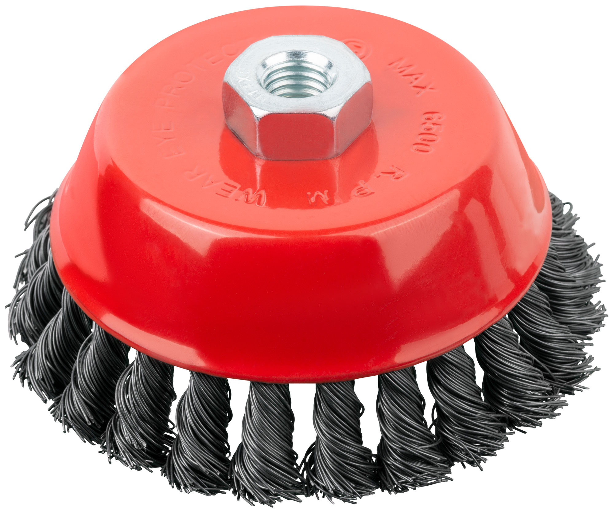 Корщетка-чашка, гайка М14, стальная витая проволока 125 мм