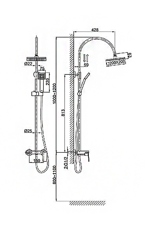 Душевая система D&K Rhein Lessing (DA1323701C05)