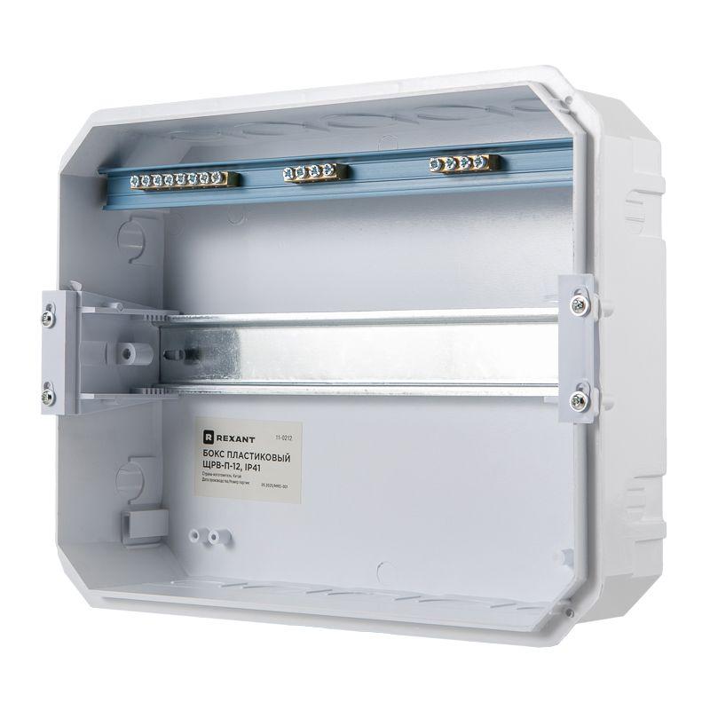 Бокс ЩРВ-П-12 IP41 пластик. бел. Rexant 11-0212