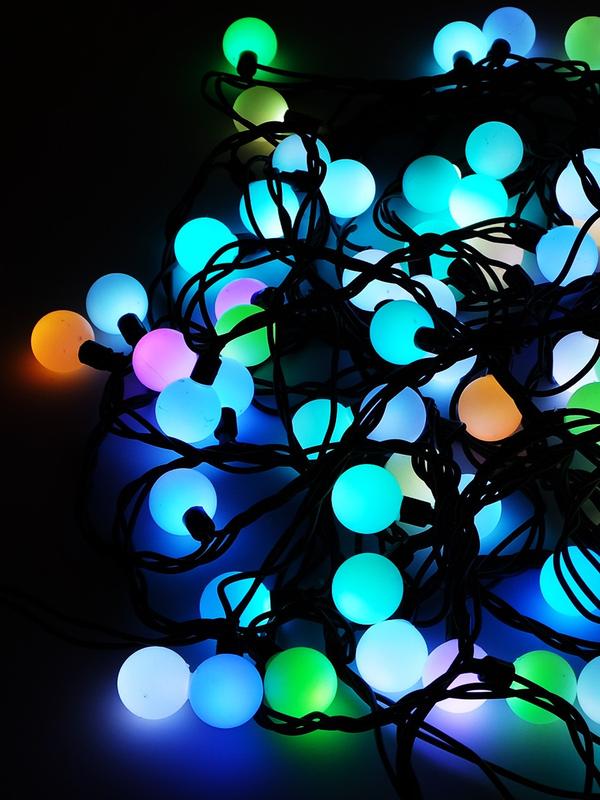 Гирлянда "Шарики" OLDBL070-RGB-E 100LED RGB 15м IP44 соединяемая SHLights 4690601042040