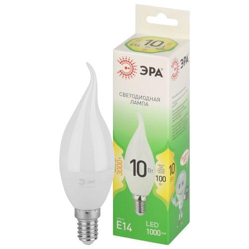 Лампа светодиодная GREEN LINE BXS-10W-830-E14 GL 10Вт свеча на ветру 3000К свет тепл. E14 Эра Б0067120