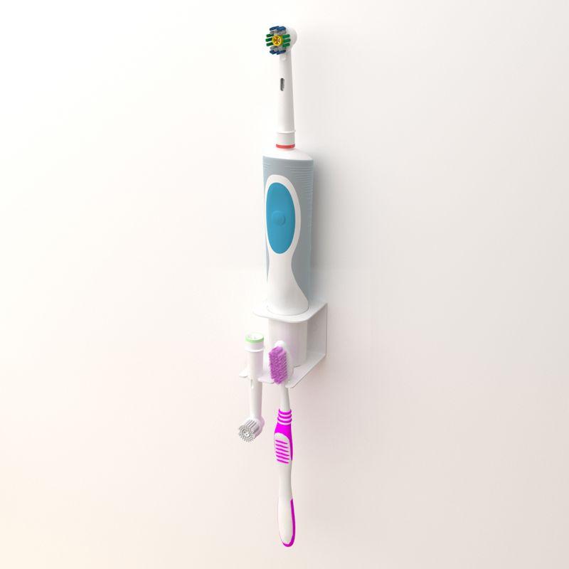 Держатель для хранения электрических зубных щеток и насадок монтаж без сверления бел. Rexant 38-0716