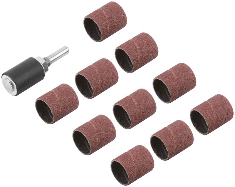 Бандаж наждачный и барабан наждачный набор 10+1шт FIT 36914