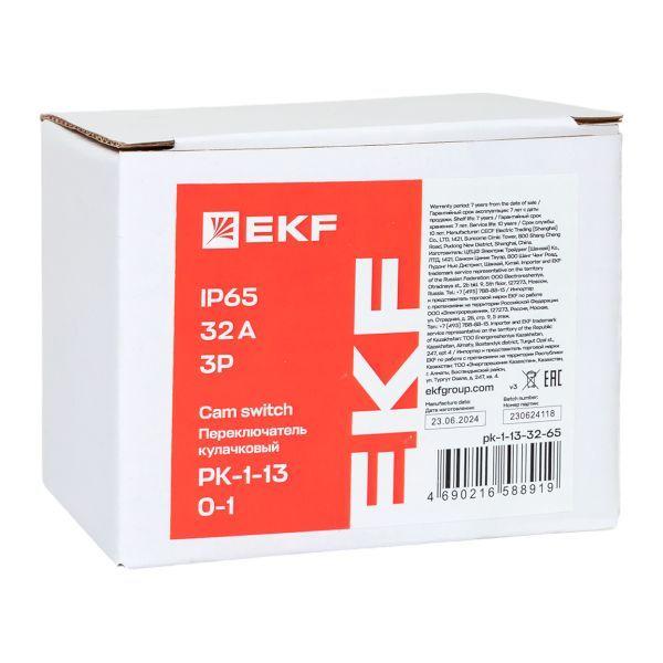 Переключатель кулачковый ПК-1-13 3п 32А "0-1" IP65 EKF pk-1-13-32-65