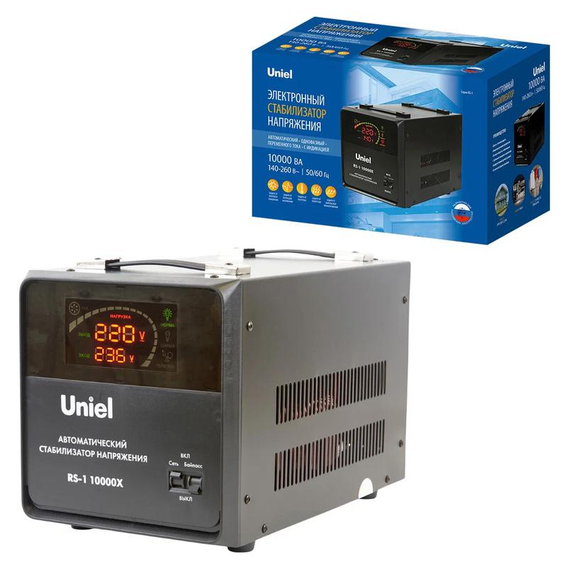 Стабилизатор напряжения RS-1 10000X 10000В.А 1ф релейный напольн. TM Uniel UL-00012860