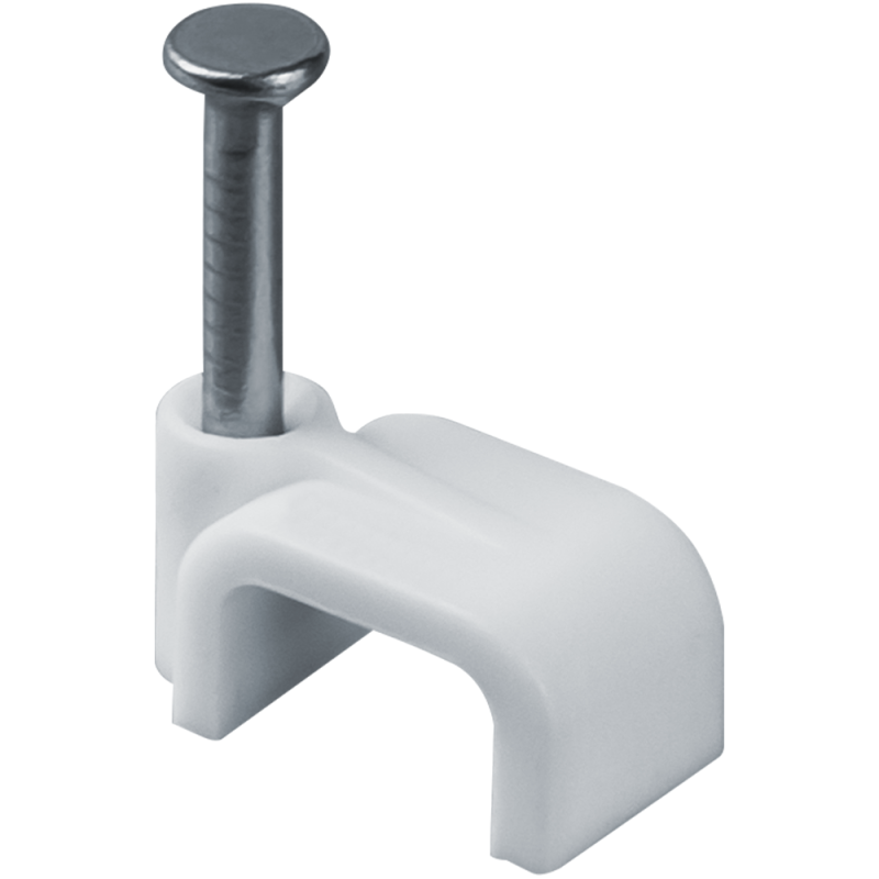 Скоба крепежная прямая с гвоздем d5мм OCS-05-50 пластик. (уп.50шт) ОНЛАЙТ 90700