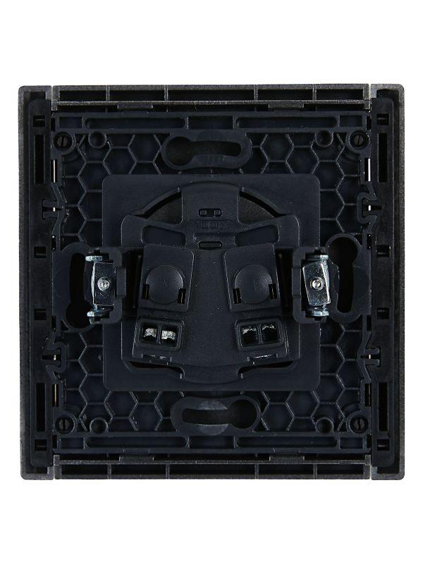 Розетка 1-м СП FORTE&PIANO FP518 10А без заземл. без защ. шторок винт. крепл. сталь IEK FP-R10-10-K46