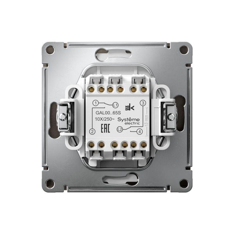 Переключатель 2-кл. ArtGallery 10AX быстрозажим. клем. механизм мокко SE GAL000665S