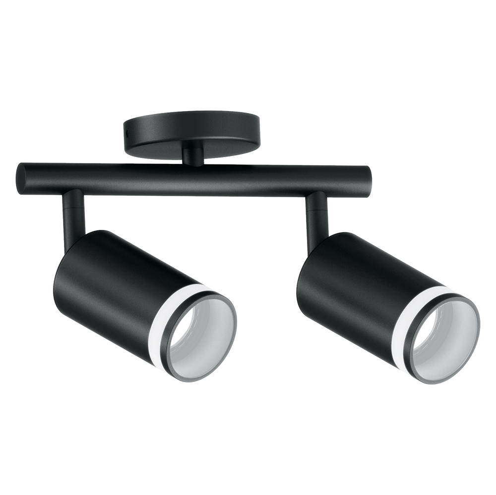 Светильник ДБО 2хGU10 без ламп наклонный черный