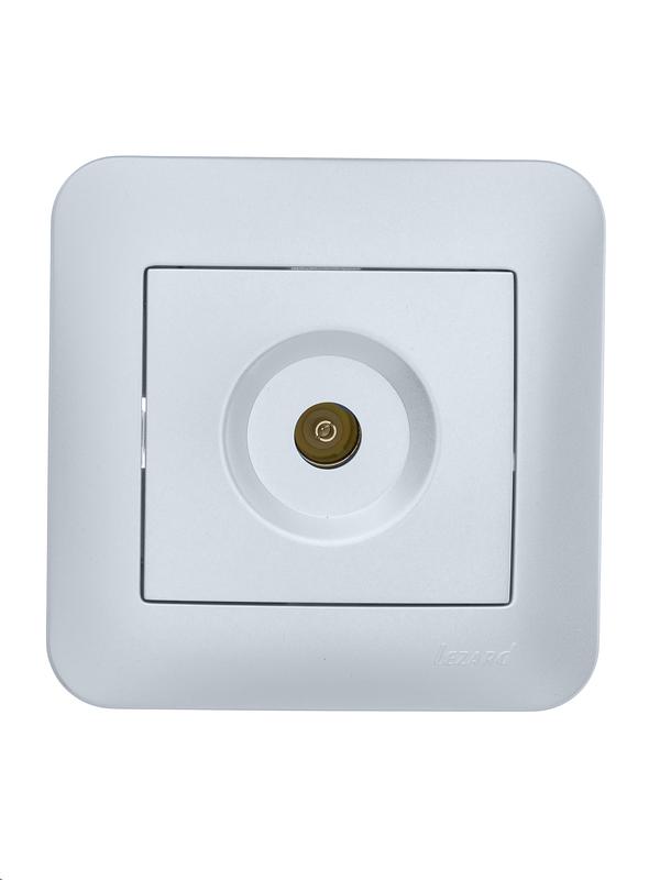 Розетка телевизионная оконечная TV СП ASTI IP20 в сборе жемчуж./бел. перламутр. LEZARD 7081-3030-130