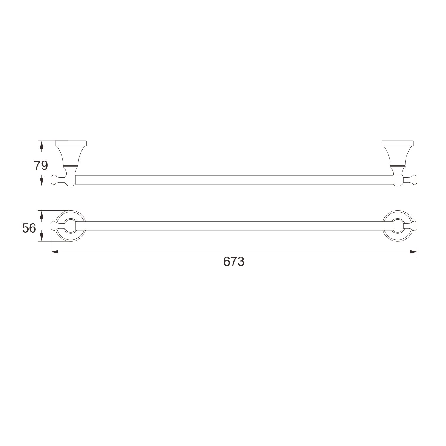Полотенцедержатель Rose RG1917H, черный