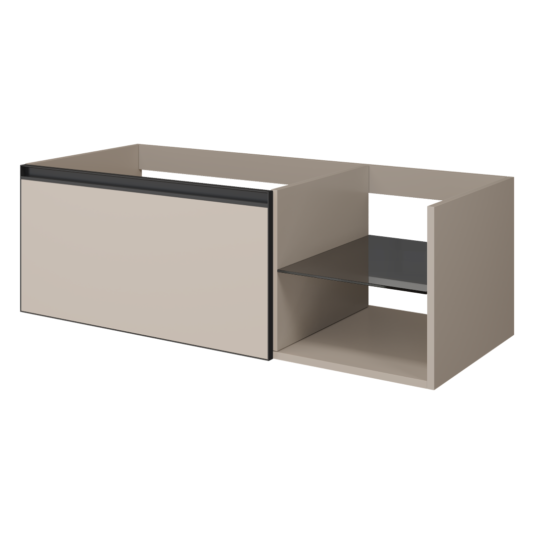 QUATRO 6 120см (80+40) тумба DAPHNE профиль ANTHRACITE c подсветкой