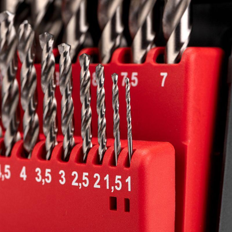 Набор сверл по металлу 1-10мм (через 0.5мм) Р6М5 цилиндрический хвостовик 19шт Kranz KR-91-0635