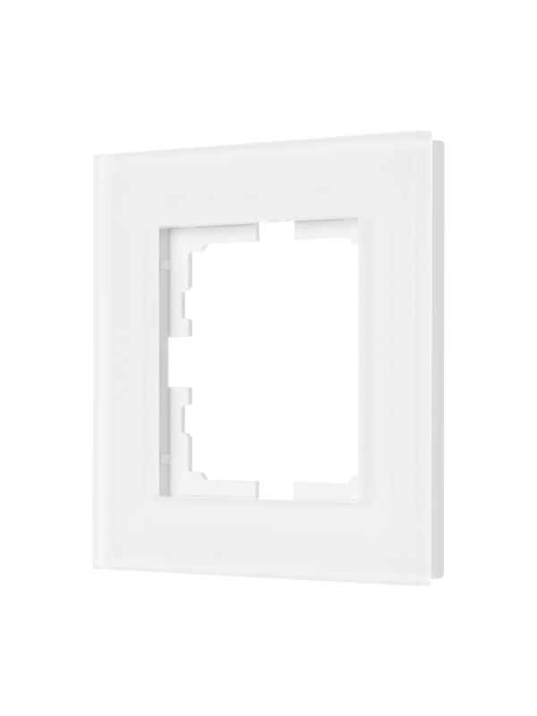 Рамка 1-местн. гориз. VESNA стекло бел. матов. LEZARD 742-5380-146