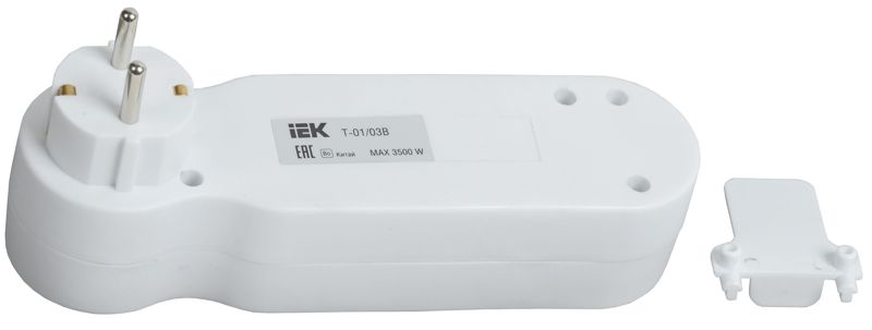 Разветвитель 3-м 16А IP20 Т-01/03В 2P+PE с выкл. бел. IEK WTP10-16-03-ZK-K01