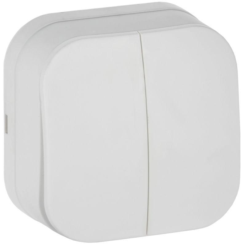 Выключатель 2-кл. ОП GLORY ВС20-2-0-ХБм 10А бел. матов. IEK EVH20-K01M-10