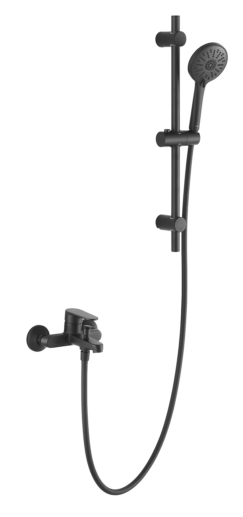 Смеситель для ванны ARROW AG3628MB-TZ с душевым гарнитуром и штангой, черный матовый
