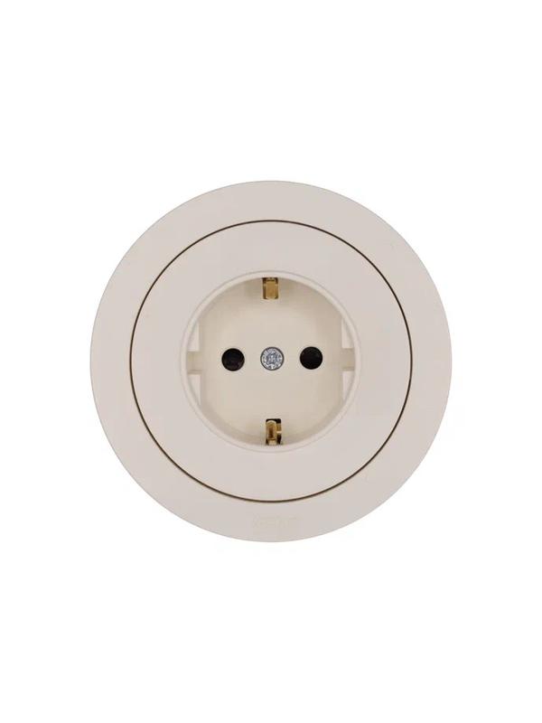 Розетка 1-м OSEN IP20 16А с защ. шторками ПБТ механизм сл. кость LEZARD 743-9088-124B