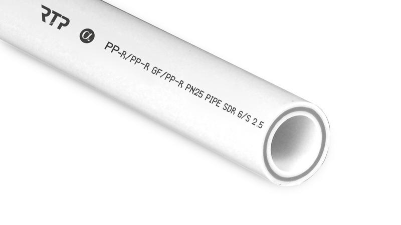 Труба PPR 40х6.7 PN25 стекловолокно бел. (дл.2м) RTP 14154