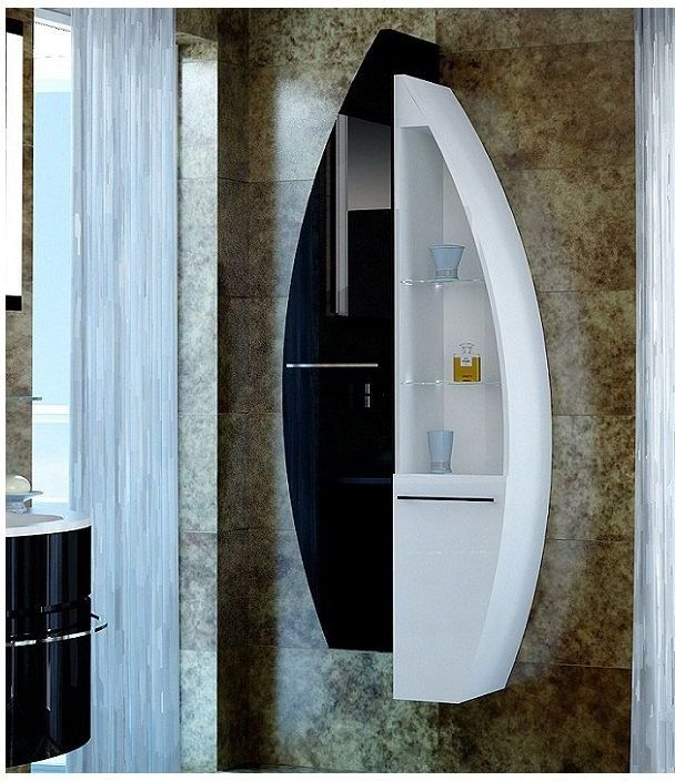 Шкаф-пенал для ванной De Aqua Эскалада RS0 R белый
