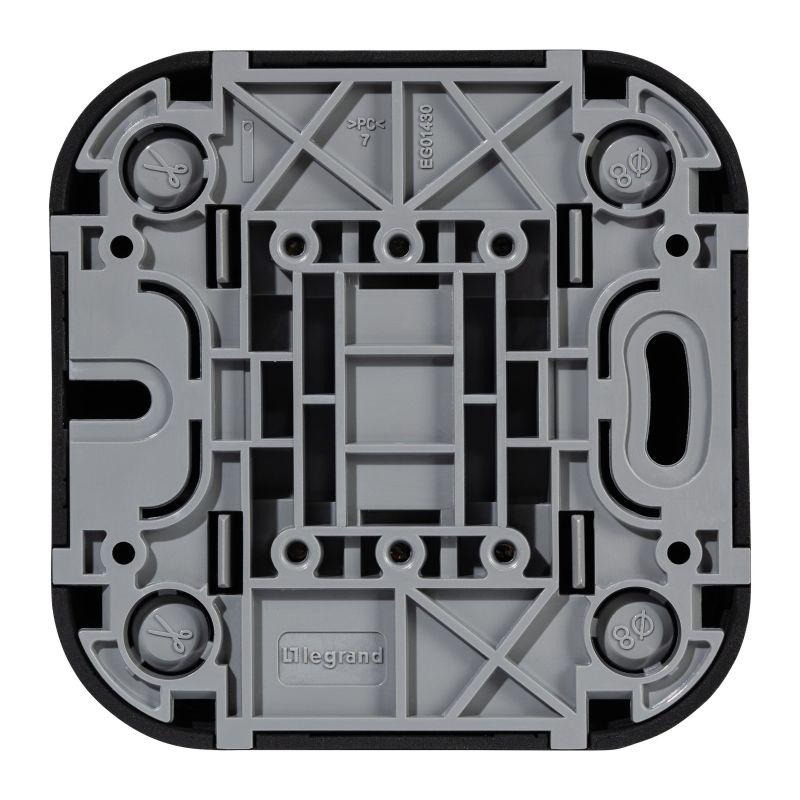 Переключатель проходной 2-кл. ОП Quteo 10А IP20 250В черн. матов. IEK 782479