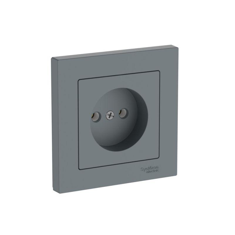 Розетка AtlasDesign 16А без заземл. быстрозажим. клем. в сборе грифель SE ATN000740S