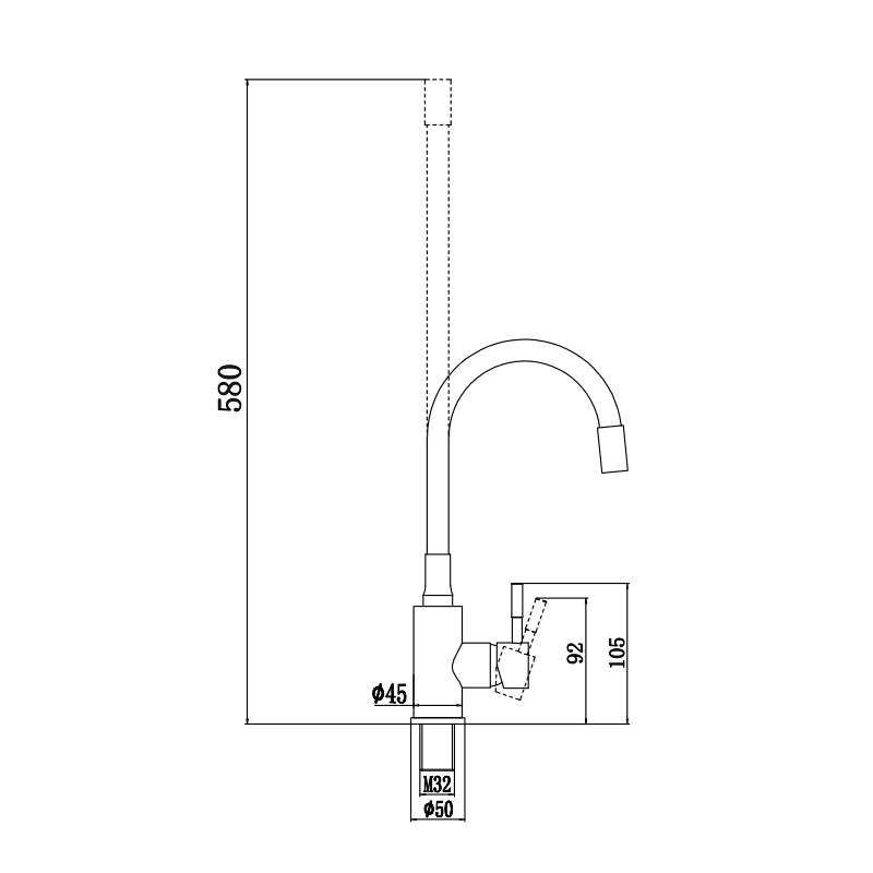Смеситель для кухни Fmark FS26729-12, сатин