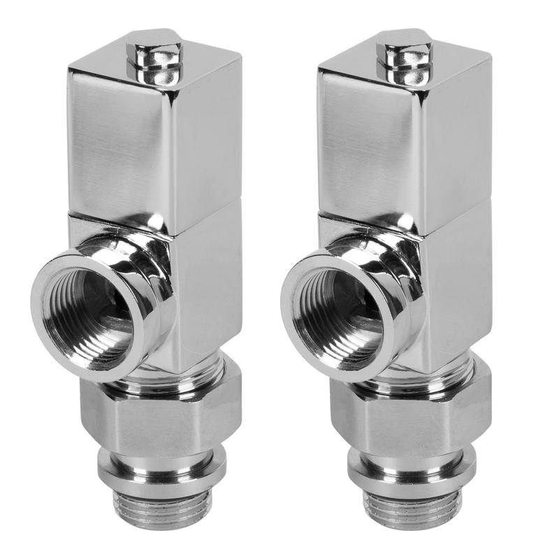 Набор дизайн-вентилей CUBE осевой 1/2дюйм хром Royal Thermo НС-1193193