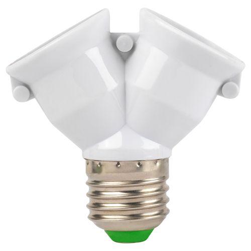 Патрон-разветвитель цокольный E27-2хE27 бел. Эра Б0069587